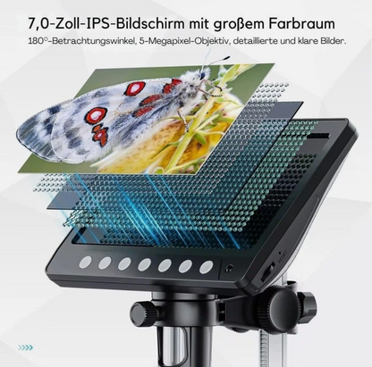 VisioZoom Digital Mikroskop 7" IPS 1200X HD USB 8 LED 5MP