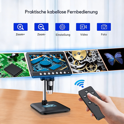 VisioZoom Digital Mikroskop 7" IPS 1200X HD USB 8 LED 5MP